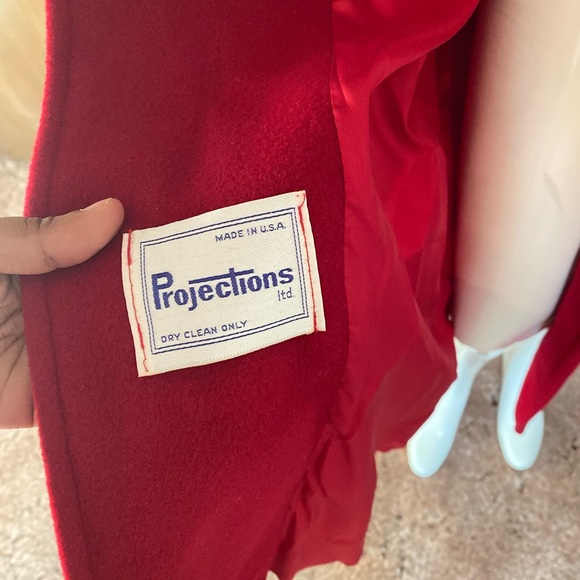 Vintage Wool Red Jacket /w Unique Scarf - Picture 2 of 2